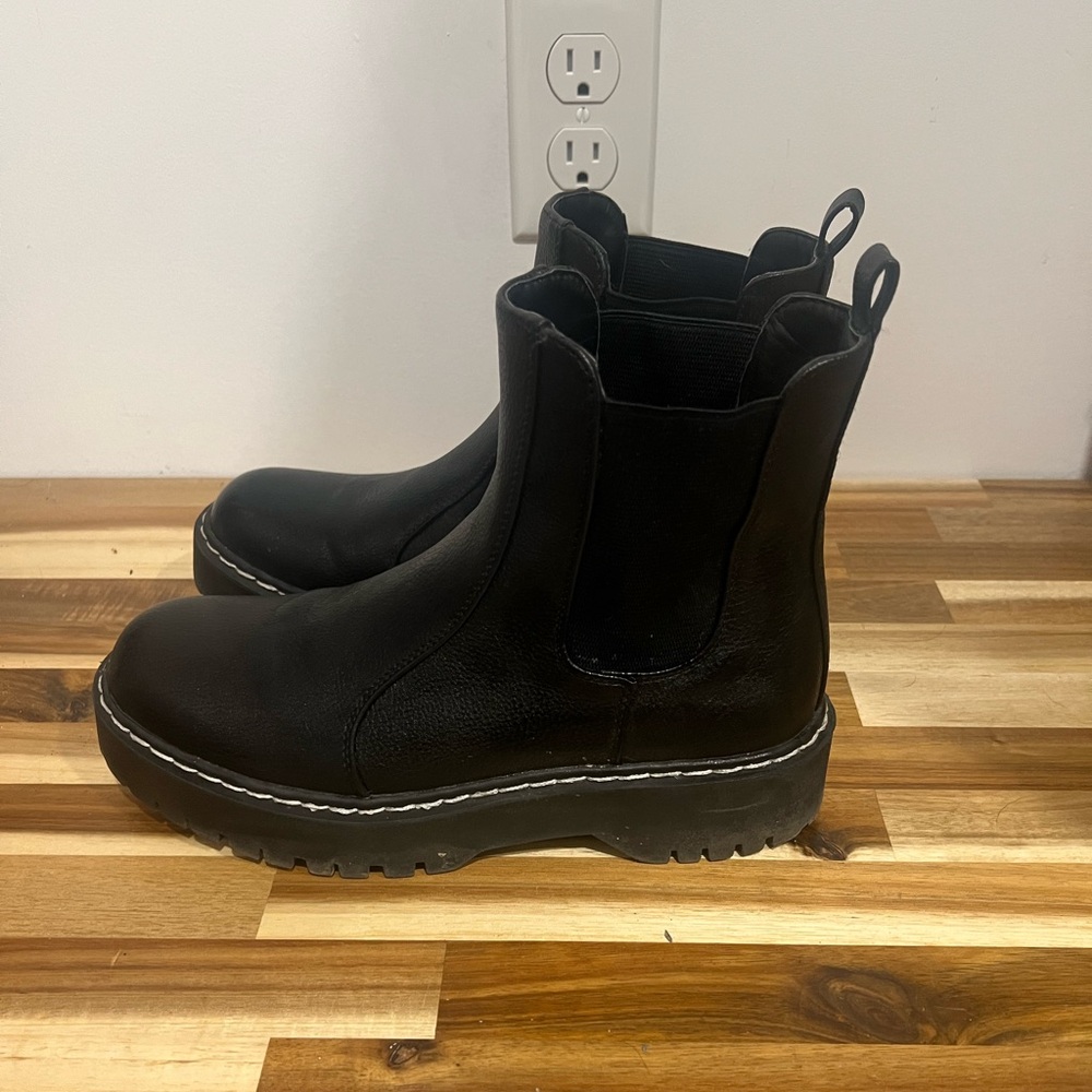 Black Leather Ankle Boots